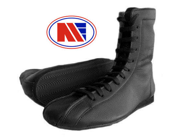 Main Event Vintage Old Skool Retro Boxing Boots Black Leather